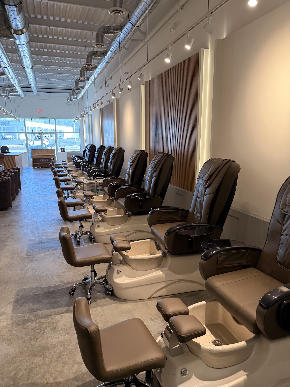 Row of pedicure chairs